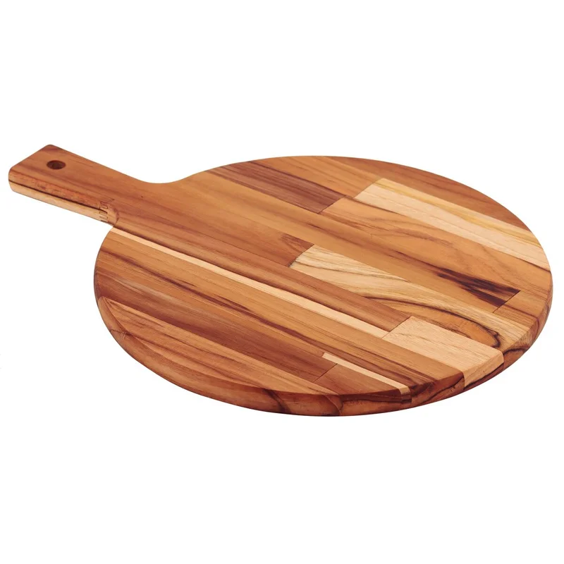 ترامونتينا Tramontina FSC Tramontina Round Board in Teak Wood with Handle 40x30 cm